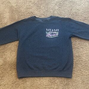 Gray Miami Graphic Crew Neck Sweatshirt